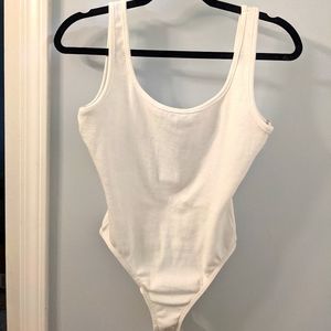 Missguided White Jersey Tank Bodysuit